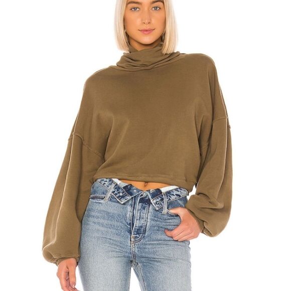 Agolde Balloon Sleeve Turtleneck Sweatshirt - Picture 1 of 6